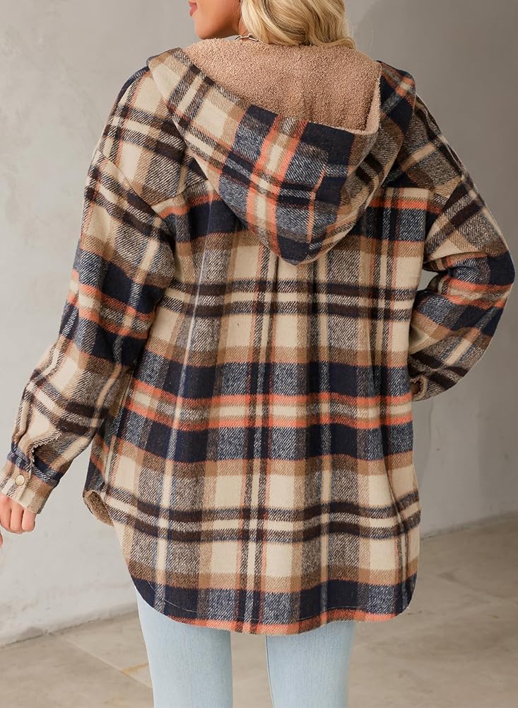 Sandeluxe Plaid Flannel Coat