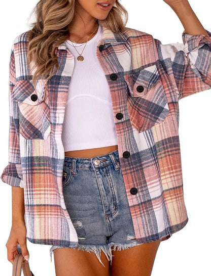 Sandeluxe Plaid Shacket