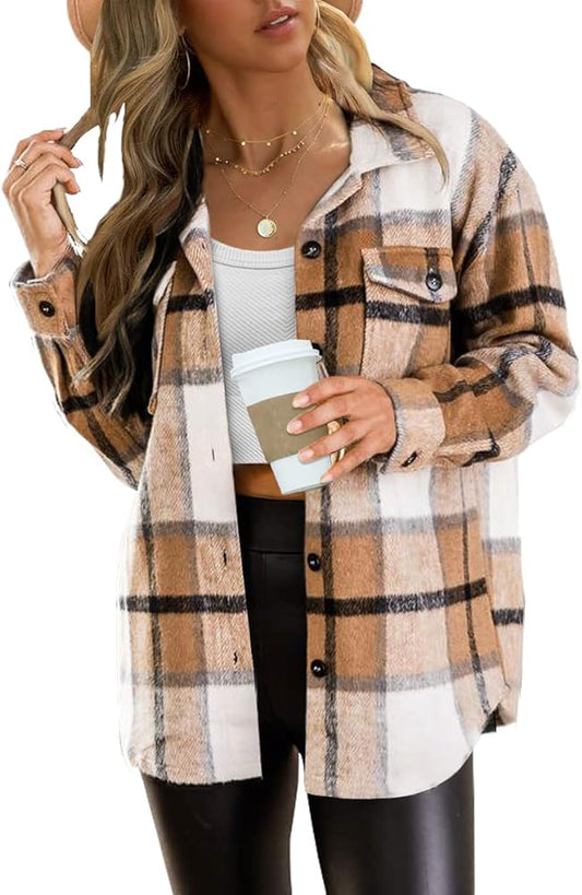 Sandeluxe Plaid Shacket