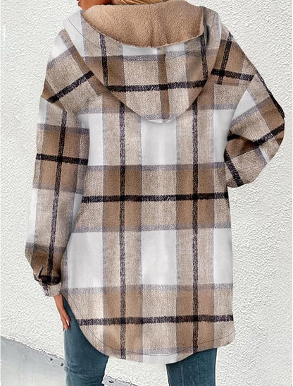 Sandeluxe Plaid Flannel Coat