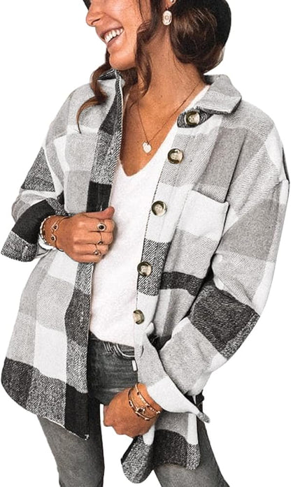 Sandeluxe Plaid Shacket