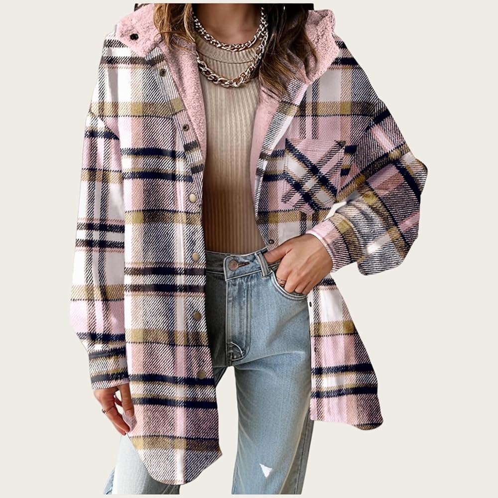 Sandeluxe Plaid Flannel Coat