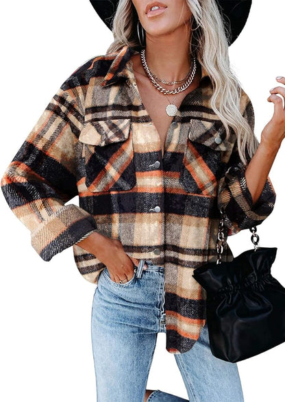 Sandeluxe Plaid Shacket