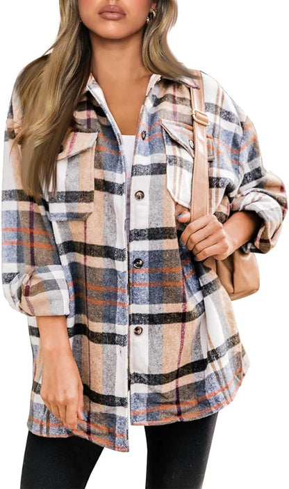 Sandeluxe Plaid Shacket