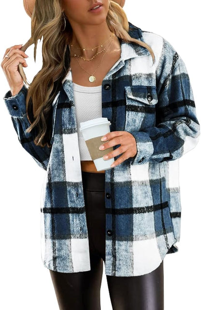 Sandeluxe Plaid Shacket